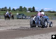 Dragging the arena. Photo by Pinedale Online.
