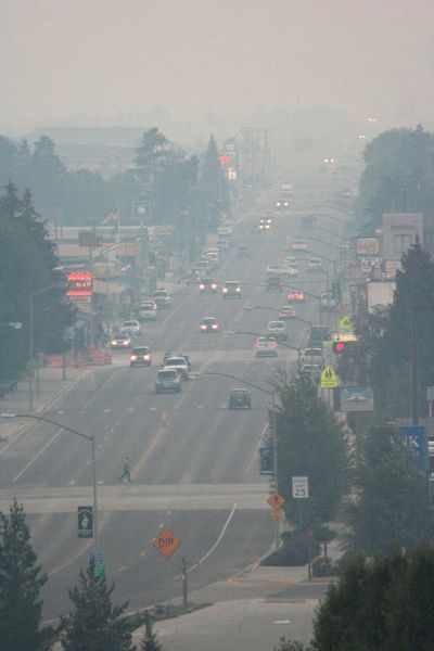 Smoke descends on Pinedale. Photo by Clint Gilchrist, Pinedale Online.