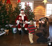 Visiting Santa. Photo by Pam McCulloch, Pinedale Online.