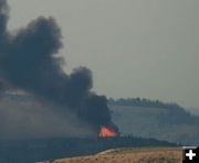 Fire on ridgetop. Photo by Dawn Ballou, Pinedale Online.