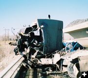 Semi hit guard rail. Photo by Wyoming Highway Patrol.