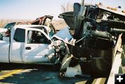 3-Vehicle Wreck. Photo by Wyoming Highway Patrol.