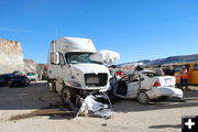 Collision. Photo by Wyoming Highway Patrol.