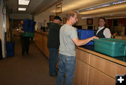 Bringing in the ballots. Photo by Dawn Ballou, Pinedale Online.