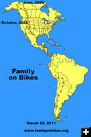 Map of Journey. Photo by Family on Bikes.