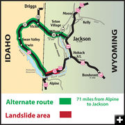 Detour map. Photo by Wyoming Department of Transportation.
