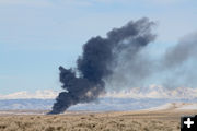 Black smoke column. Photo by Jennifer Frazier, Wyoming Department of Environmental Quality.