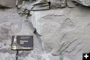 1844 Jim Bridger inscription. Photo by Dawn Ballou, Pinedale Online.