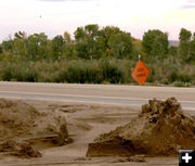 Road damage. Photo by Dawn Ballou, Pinedale Online.