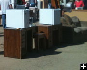 Desks and fridges. Photo by Dawn Ballou, Pinedale Online.
