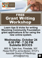 Grant Writing Workshop. Photo by Sublette BOCES.
