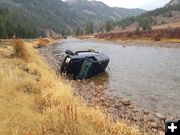 Hoback rollover. Photo by Sublette County Unified Fire.