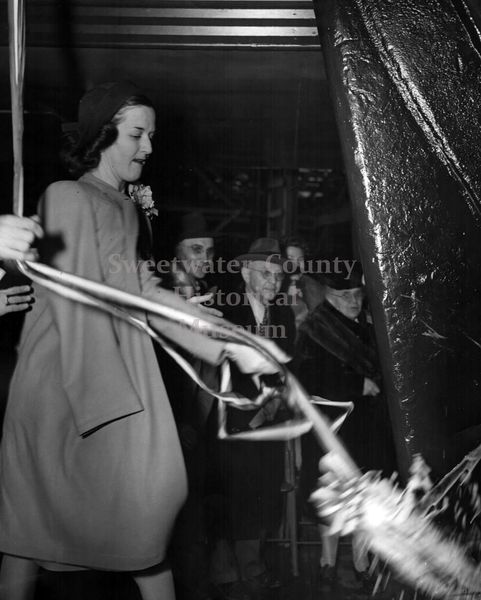 Christening the SS Rock Springs Victory. Photo by Sweetwater County Historical Museum.