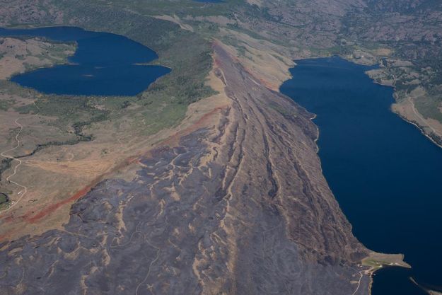 Aerial view of Tannerite burn. Photo by Rita Donham, Wyoming Aero Photo.