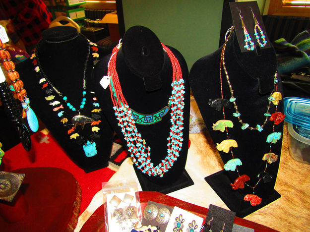 Necklaces. Photo by Dawn Ballou, Pinedale Online.