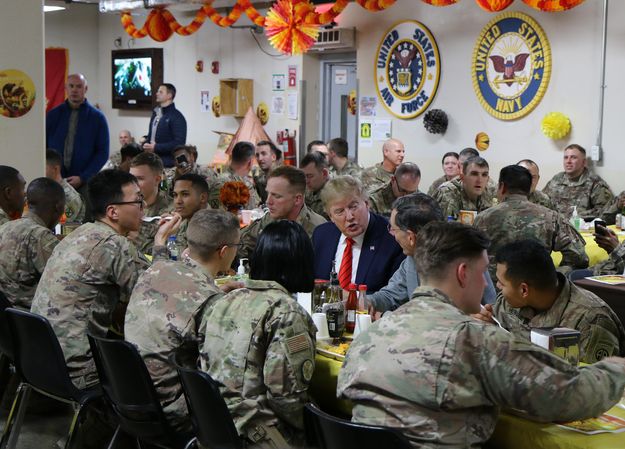 President Trump with the Troops. Photo by Senator Barrasso's office media release.