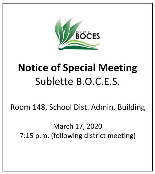 Special Meeting. Photo by Sublette BOCES.