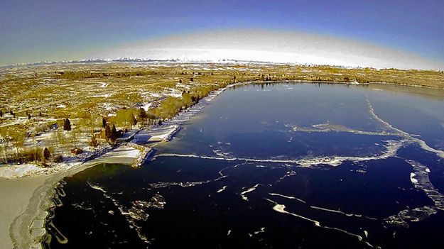 Drone view of Fremont Lake. Photo by Hank Ruland.