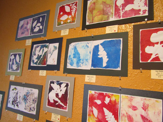 Monoprints. Photo by Dawn Ballou, Pinedale Online.