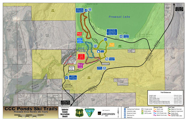 Nordic Ski Trail Map. Photo by Sublette County Rec Board.