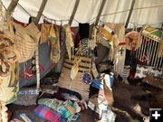 Inside tipi. Photo by Museum of the Mountain Man.