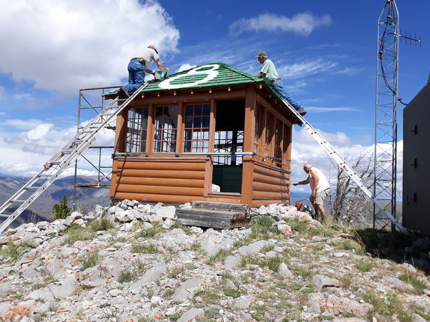 Deadline Lookout repair work. Photo by Carmel Kail.