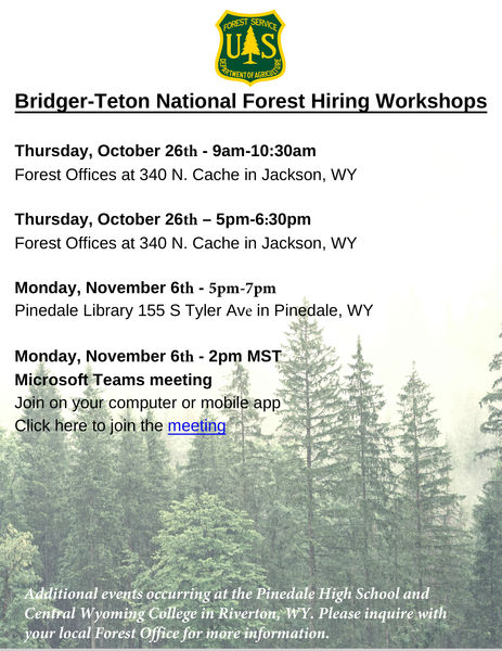 Forest Service Hiring Workshops. Photo by .