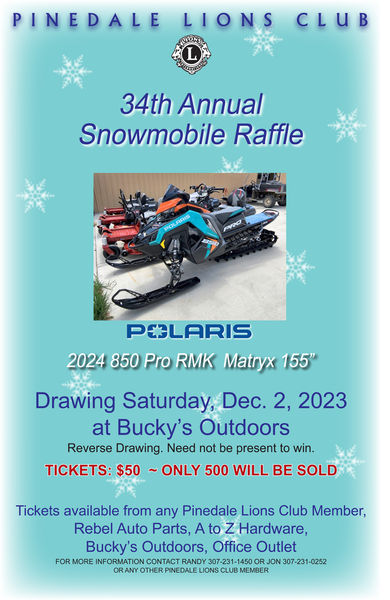 2023 Snowmobile Raffle. Photo by Pinedale Lions Club.