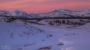 Nearly Frozen Dell Creek And Gros Ventre Pink Sunset. Photo by Dave Bell.