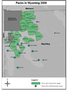 Wyoming Wolf Pack Map