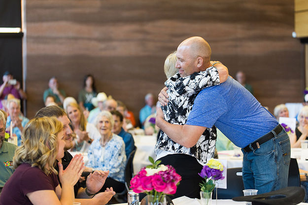 Big hug. Photo by Wyoming Community Foundation.