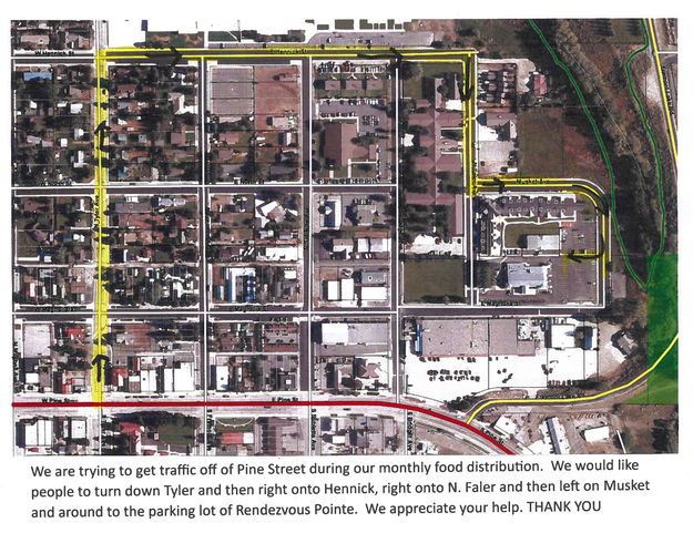 Traffic route for food distribution. Photo by .