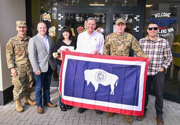 Senator Barrasso with troops in Germany. Photo by Senator Barrasso media release.