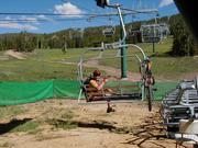 During the summer, White Pine ski area outfits the lifts with special chairs that can accommodate mountain bikes. Pinedale Online photo